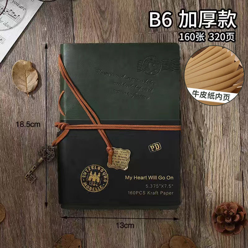 复古麻布手账本空白牛皮纸做旧毛边手帐本diy手工笔记本加厚本子|undefined