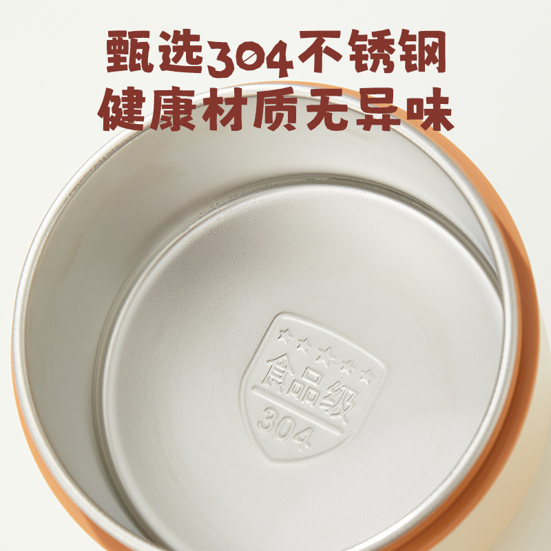 304 ステンレス鋼ボウル電子レンジ加熱断熱スープボウルミニランチボックス小学生密封弁当箱蓋付き|undefined