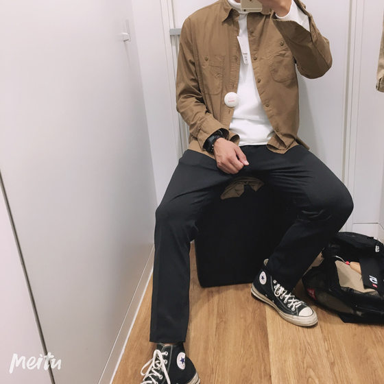 Japanese Single Men's Casual Pants Cropped Pants Commuter Smart Pants High Stretch Casual Pants Slimming Business 463930