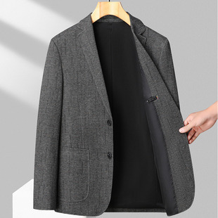 2025 New Suit Jacket Men's Spring and Autumn New Dress for Middle-aged and Elderly Dad Casual All-match Suit One-piece Autumn Dress
