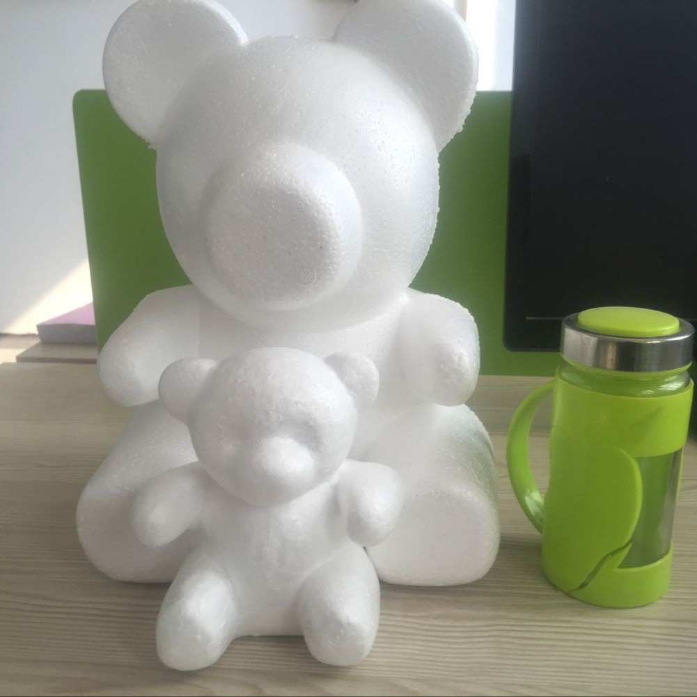Oso de espuma directo de fábrica blanco DIY material de arreglo floral hecho a mano Día de San Valentín Rosa oso con juguete