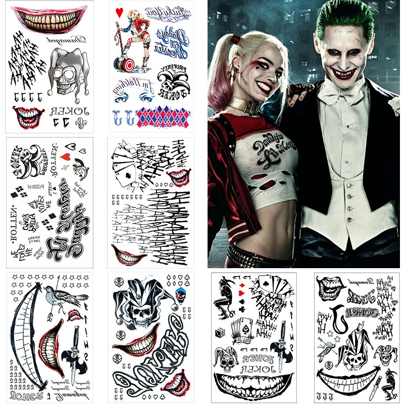 Halloween X Special Forces Suicide Squad Tattoo Stickers Harley Quinn Joker Tattoo Stickers Halloween X Special Forces Suicide Squad Tattoo Stickers Harley Quinn Joker Tattoo Stickers