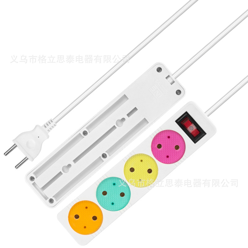 开关欧式插座转换器多孔位带线3米多功能欧标插板插排插线板