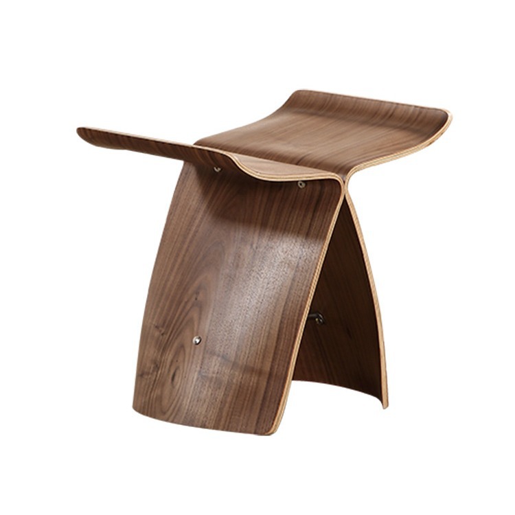 Cross-Border Butterfly Chair, Creative Chair, Stylish Low Stool, Footstool, Simple Modern Japanese-Style Solid Wood Chair, Designer Dining Chair