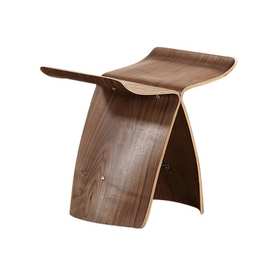 跨境蝴蝶椅创意椅子时尚矮凳搁脚凳实简约现代木日式实木椅设计师