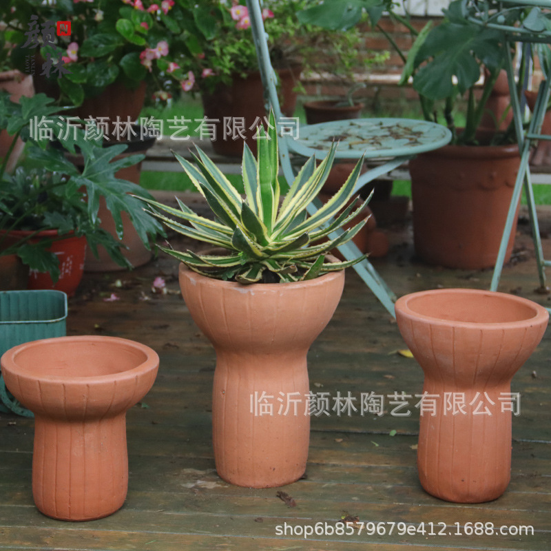 American-Style Creative Red Clay Flower Pot Export Foreign Trade Coarse Pottery Pot Terracotta Pot Red Clay Pot Balcony Garden Planting Pot Breathable American-Style Creative Red Clay Flower Pot Export Foreign Trade Coarse Pottery Pot Terracotta Pot Red Clay Pot Balcony Garden Planting Pot Breathable
