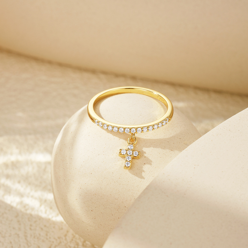 1g Weight Zircon Inlay Material Charm Rings, Rings Classification 7 Ring Size 1 Piece Quantity Wedding, Date, Engagement Occasion 925 Sterling Silver Material Cross, Star, Heart Shape Pattern All Seasons Season Women's Gender Inlay Design Simple Style Style Gold Color 925 Sterling Silver Zircon Cross Star Heart Shape Charm Rings Rings 925 Sterling Silver Rings 18