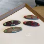 波点小众字母皮质刘海夹