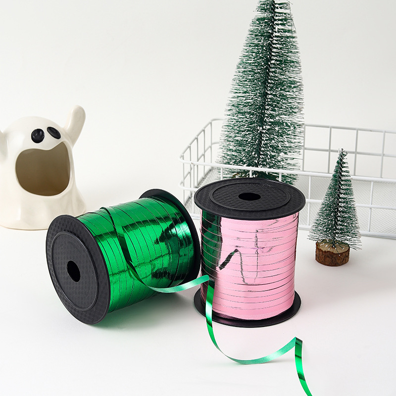 500 yardas de globo de cinta de color láser película de aluminio de cinta de color embalaje de regalo de cuerda de tracción de cuerda de bandera embalaje de regalo