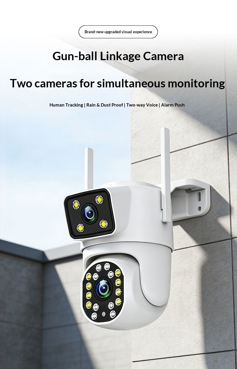 3MP Dual-Objektiv PTZ WiFi Kamera mit KI-Erkennung