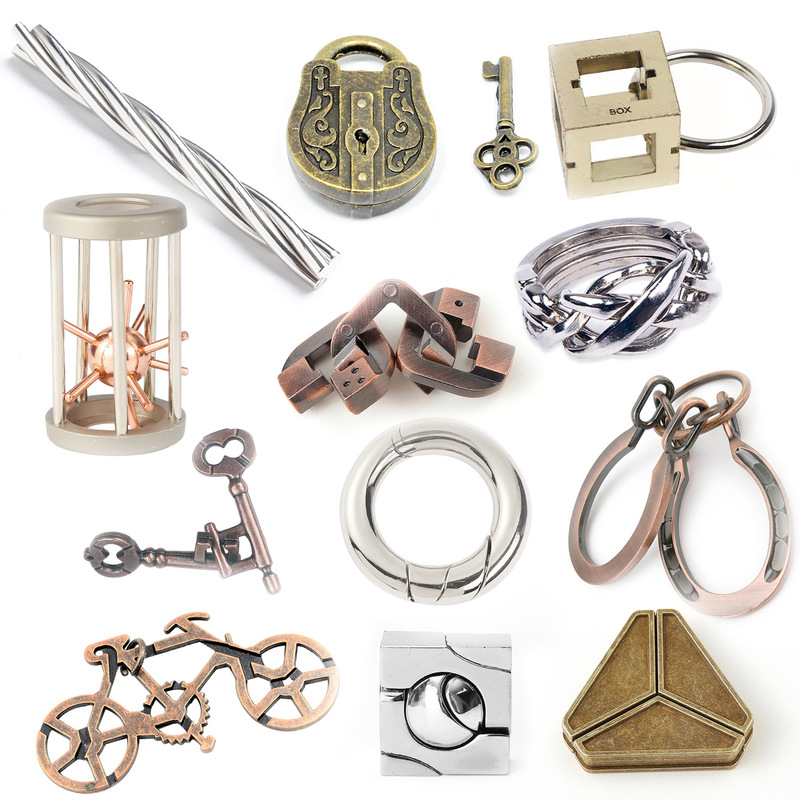 Zinc Alloy Unlock Children's Intelligence Unlock Mystery Adult Decompression Nine-chain Educational Toys Horseshoe Lock Cage Sting