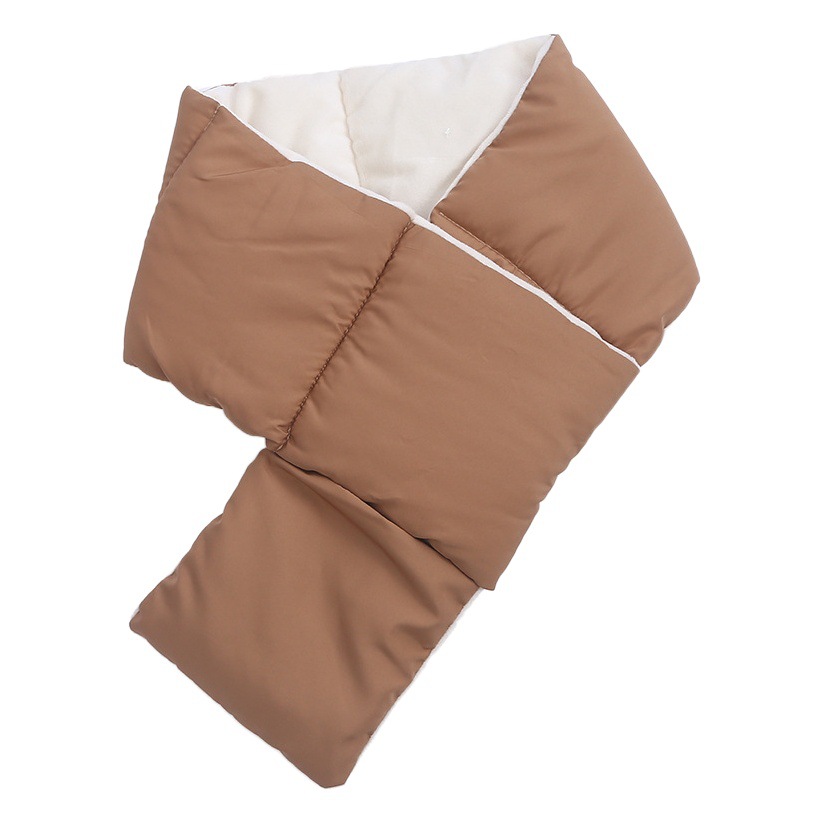 New Winter Warm Scarf, Velvet-Filled Feather Silk Cotton Scarf for Men and Women, Warm and Cold-Proof Neck Protection, down Fashionable European and American Scarf
