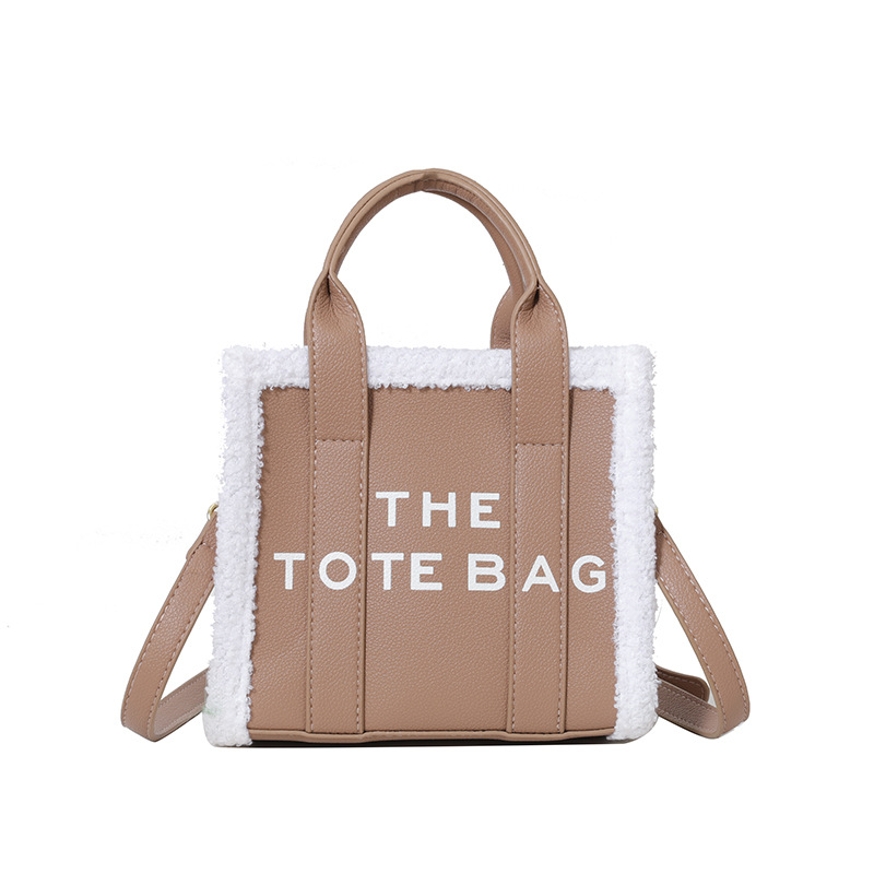 Mini bolso de mano portátil de lana de cordero para mujeres 2023 nuevo estilo coreano de moda de alta calidad bolsa de mensajero del hombro