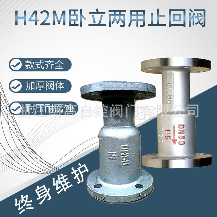南高生产 H42M-16C DN200 铸钢卧立两用止回阀密封性能好