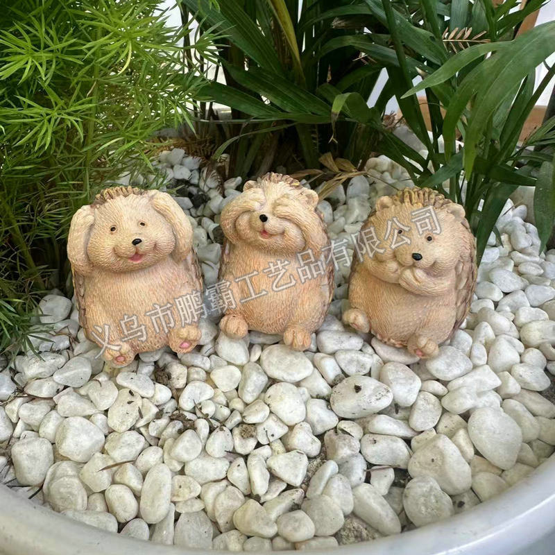 かわいい模擬ハリネズミ樹脂動物装飾品中庭リビングルームデスクトップ本棚工芸品装飾品|undefined