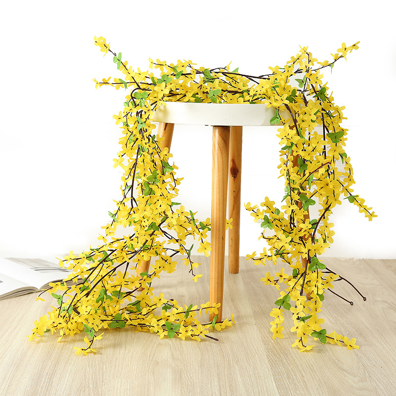 Simulated winter jasmine vine air-conditioning pipe railing ceiling…