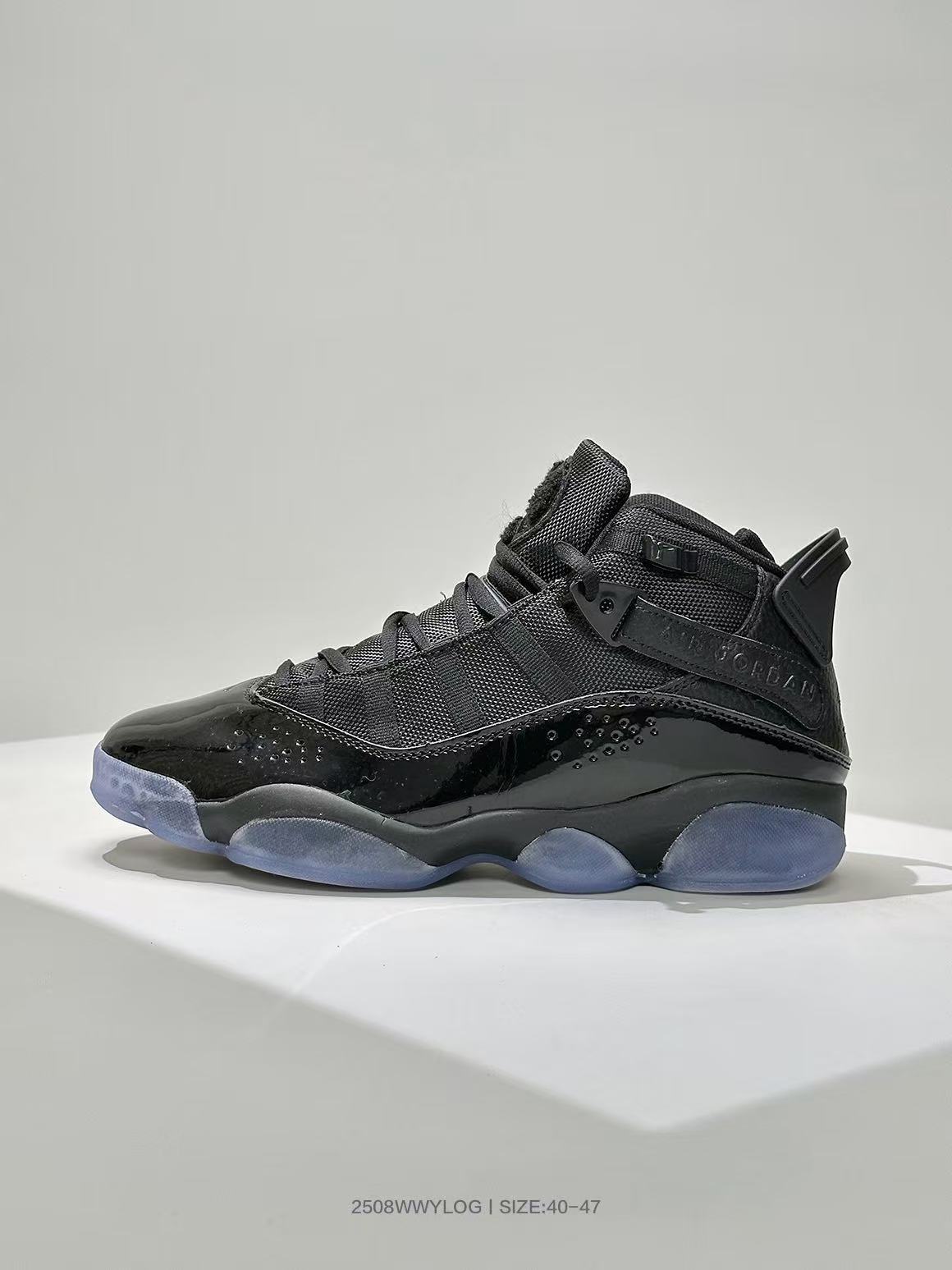 Putian AJ seis coronas zapatos de baloncesto de alto nivel samurai negro para hombre al aire libre cómodos zapatos deportivos casuales de moda