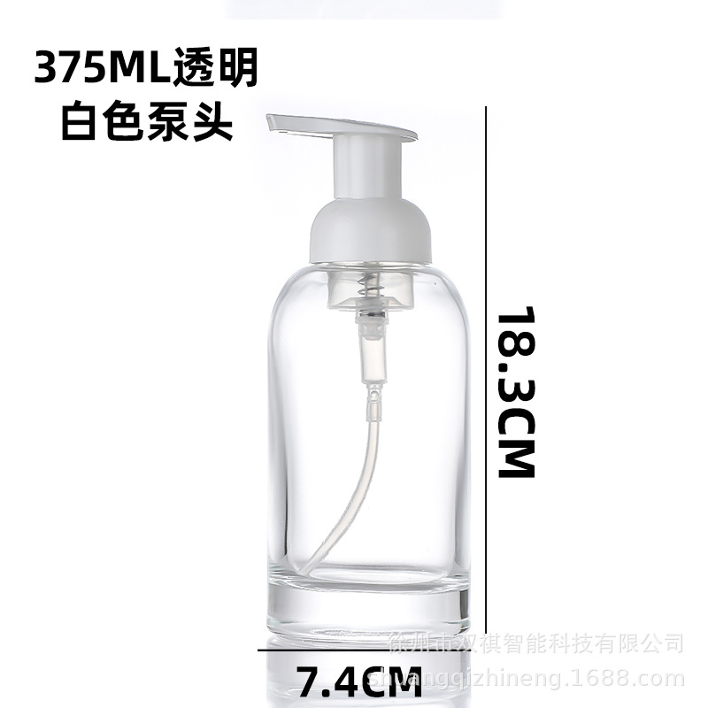 Cristal blanco bomba de espuma mano desinfectante botella tipo prensa espuma sub-botella de cristal botella de jabón mousse loción botella al por mayor