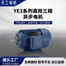 天工YE3系列 高效三相異步電機  鋁合金蓋鋁壓鑄電機金屬鑄造批發