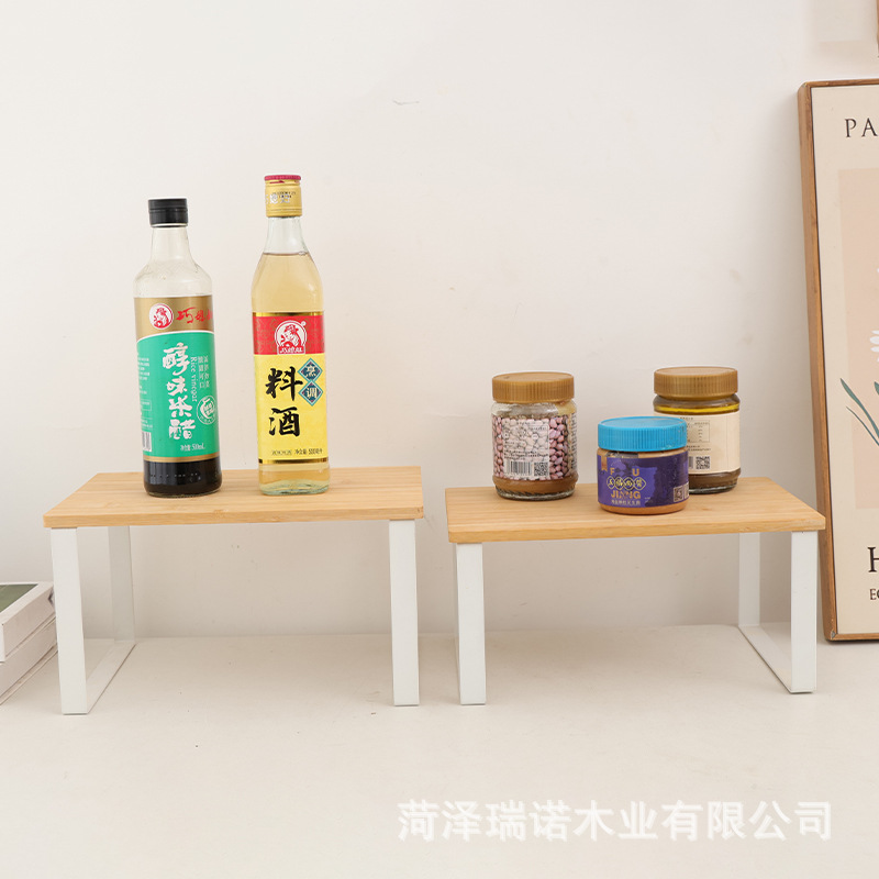 New Iron-Wood Combination Storage Rack Kitchen Condiment Storage Rack Living Room Rack Balcony Flower Rack Multi-Layer Storage Rack