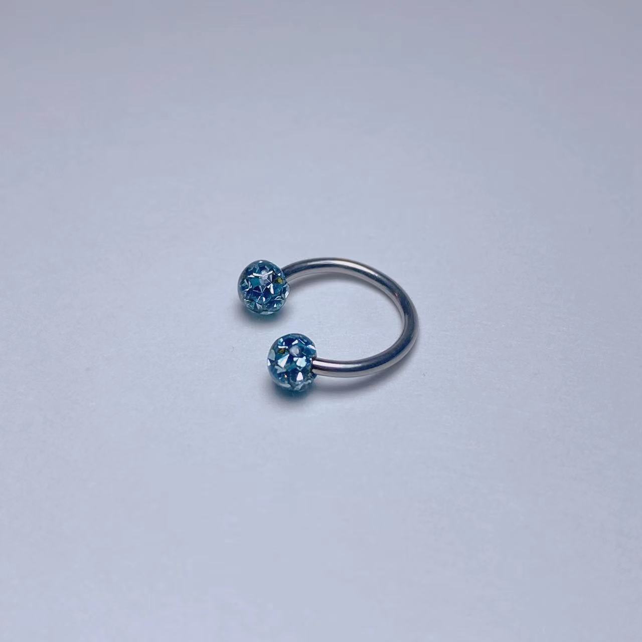 Lip Ring Horseshoe Clicker 316L Surgical Steel 1.2mm 12mm Inner Diameter 4mm Ball External Thread Body Piercing Jewelry detail image 10