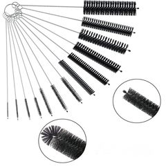 Stainless steel straw brush set cleaning spout brush bottle brush nipple test tube brush cleaning brush ten-piece set hairbrush