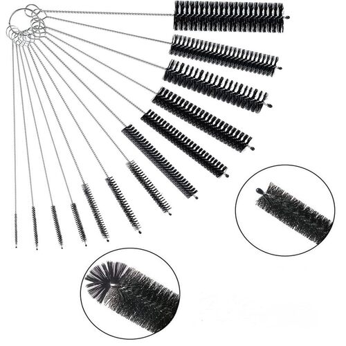 Cross-border Bestselling Multifunctional Stainless Steel Cleaning Brush 13-Piece Set Sipper Brush Cup Cover Cleaning Hair Brush Gap Tool Brush