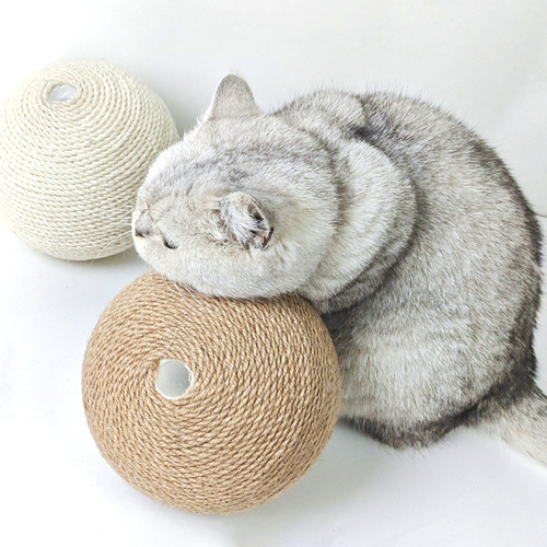 Cat scratching board, wooden cat scratching ball, cat claw grinding hand-wrapped sisal rope, cat climbing frame, cat scratching post, scratch-resistant cat toy