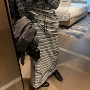 条纹重工高腰休闲半身裙