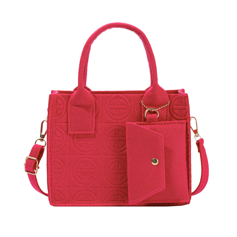 Nuevo este año popular en relieve de dos piezas bolsa de mensajero de moda Estilo occidental fresco bolso de color sólido 2023 Otoño e Invierno