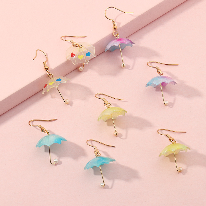 Fashion Mini Umbrella Contrast Color Earrings display picture 1