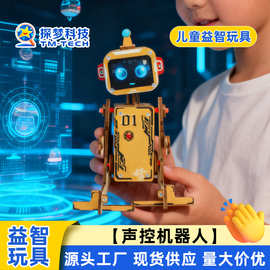 儿童益智玩具开发智力动脑DIY声控机器人新奇特儿童diy手工材料包
