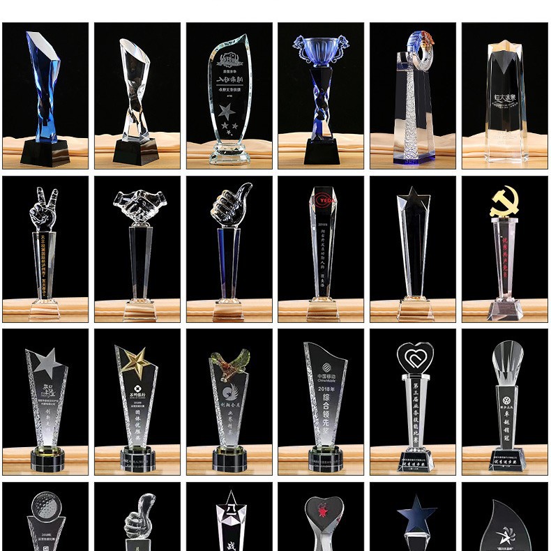 Trofeo de resina metálica con cristal del fabricante, premio deportivo de diamante para reunión anual, estrella de cinco puntas, recuerdo de ceremonia de graduación, adorno.