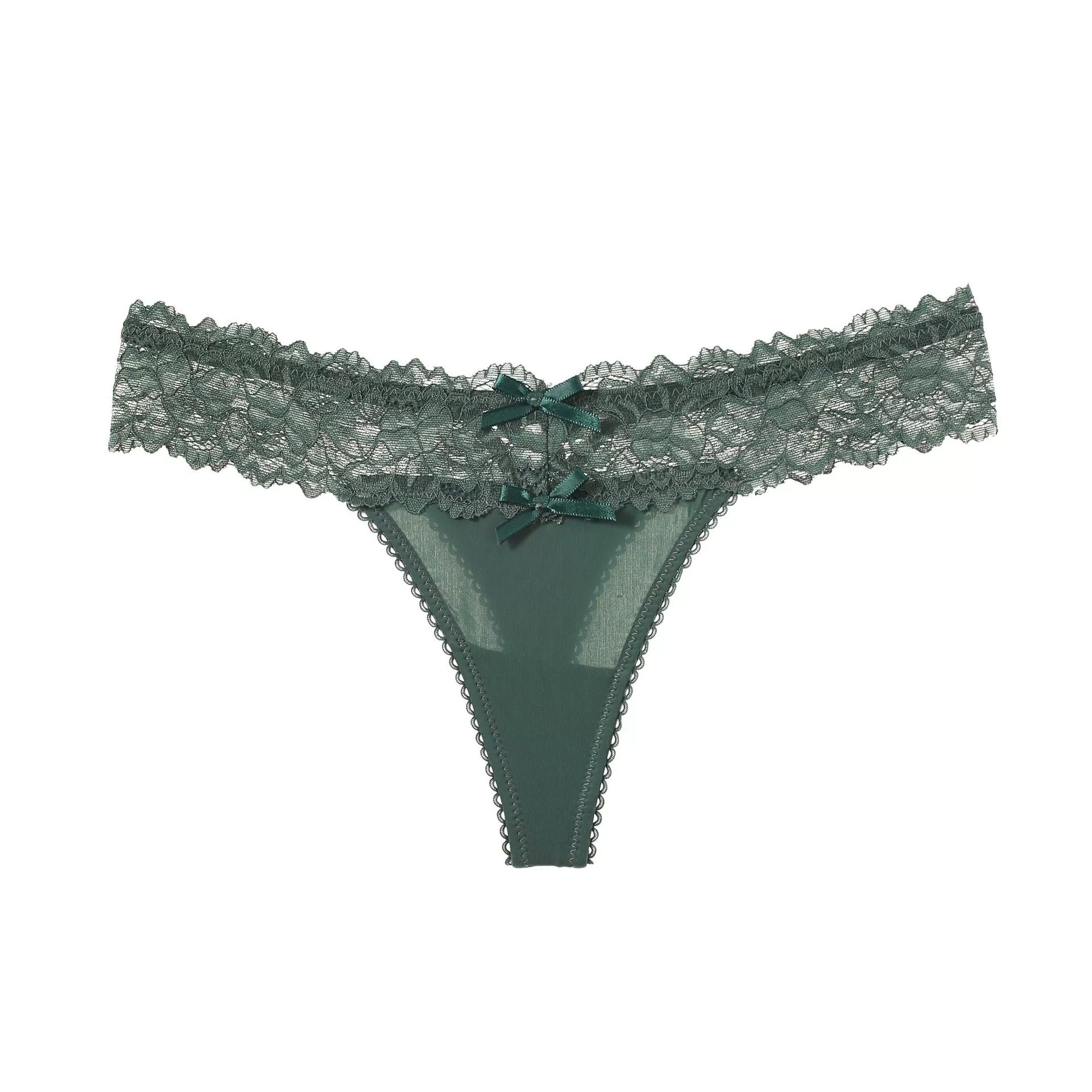Silk Lace Panties, women's sexy thong, lace trim, multi-color S–XL