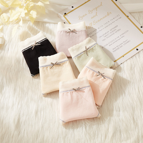 Independent packaging pure cotton underwear women's waist comfortable soft silk polylactic acid bottom girls seamless triangle pants 