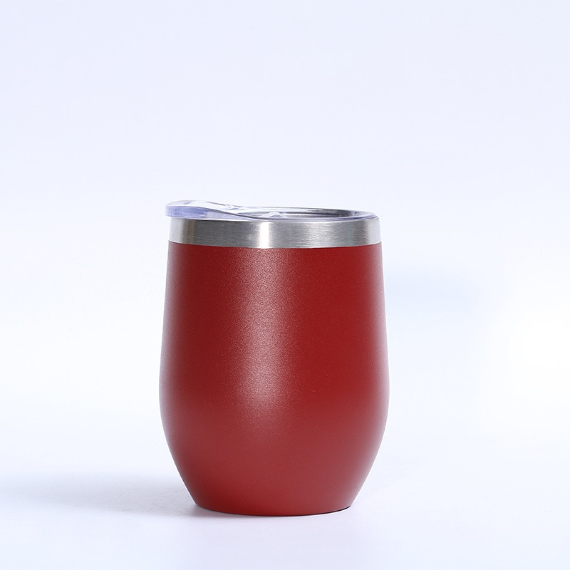 Transfronterizo 12oz de acero inoxidable huevo taza de vino tinto vacío doble taza de aislamiento térmico aislamiento frío taza de aislamiento en forma de U al por mayor