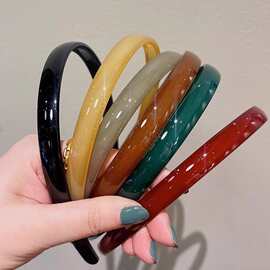 气质简约果冻色发箍女洗脸专用发卡头饰带齿防滑亚克力头箍发捆