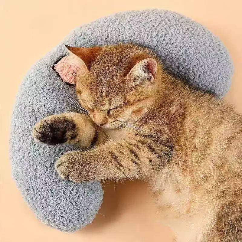 고양이 U자형 베개 [그레이]