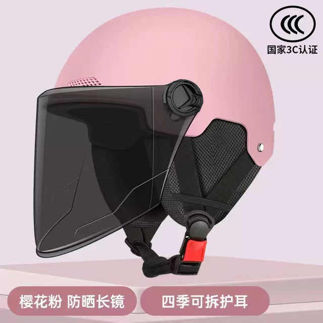 Cascos de vehículos eléctricos certificados 3C para hombres y mujeres, protección solar de verano, cascos de vehículos eléctricos, medio casco ligero, suministro directo de fábrica