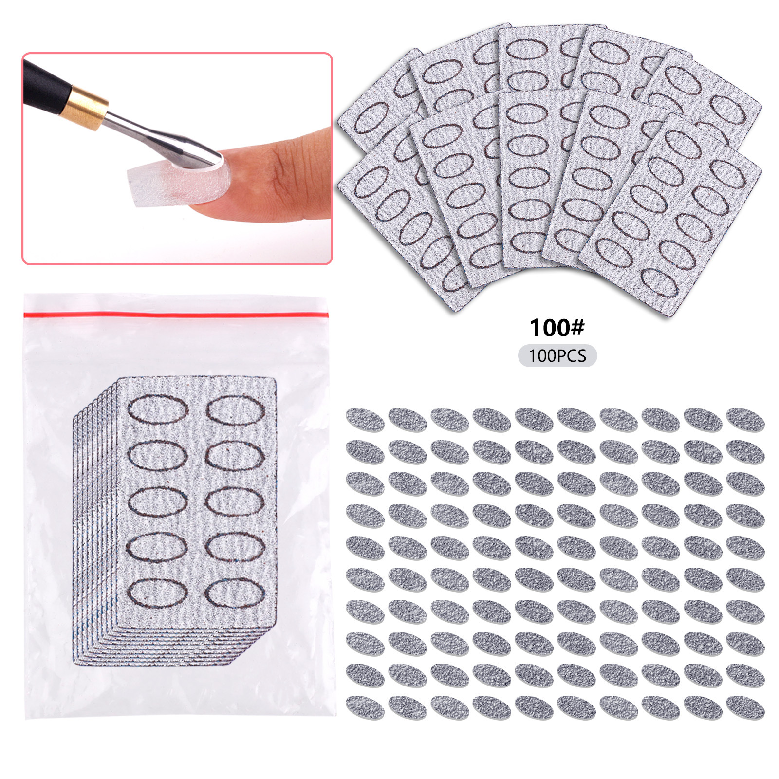 Transfronterizo nueva manicura de doble cabeza de acero Bevel empuje grande de acero inoxidable redondo curvado boca peeling herramienta removedor de uñas image 17