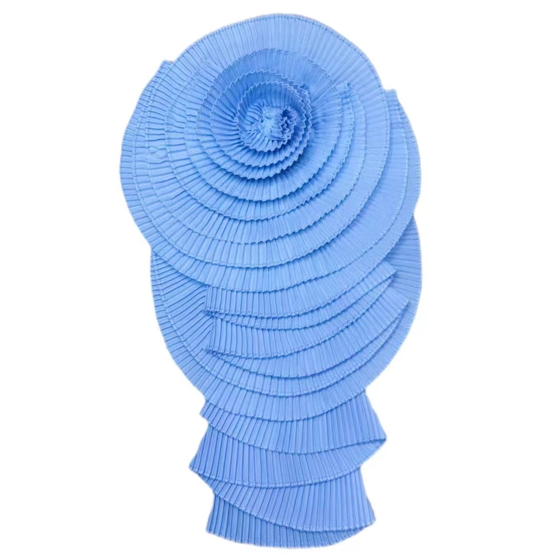Nuevos adornos de flores grandes plisadas blancas para ropa y vestidos transfronterizos, parches de reparación DIY, accesorios de tela, venta directa de fábrica.