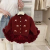 6-count bow-knot gauze cardigan and large puffy TUTU skirt