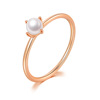 Ring from pearl, accessory, European style, simple and elegant design, wholesale