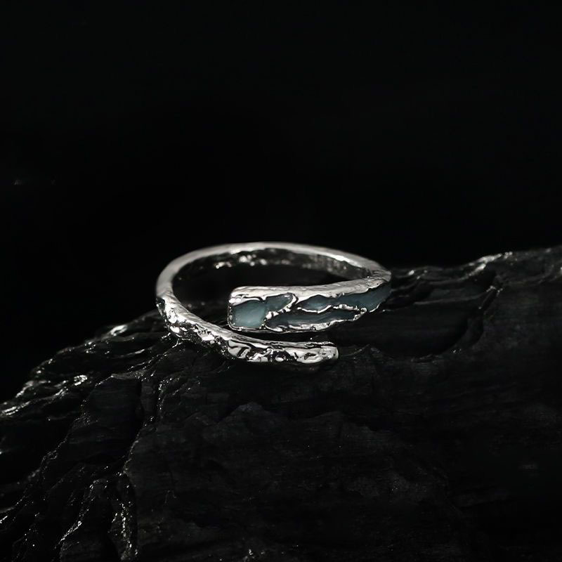 Bagues couple vague et amour bague ouverte ajustable argent_voghion.com