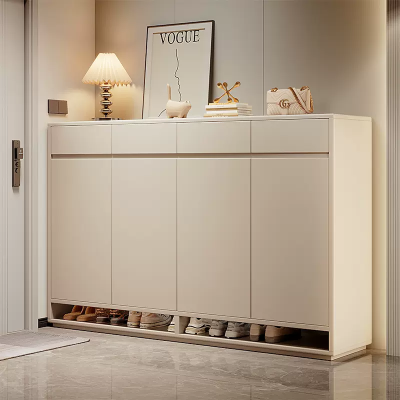 实木鞋柜家用门口2025新款收纳一体靠墙大容量置物柜入户储物鞋架