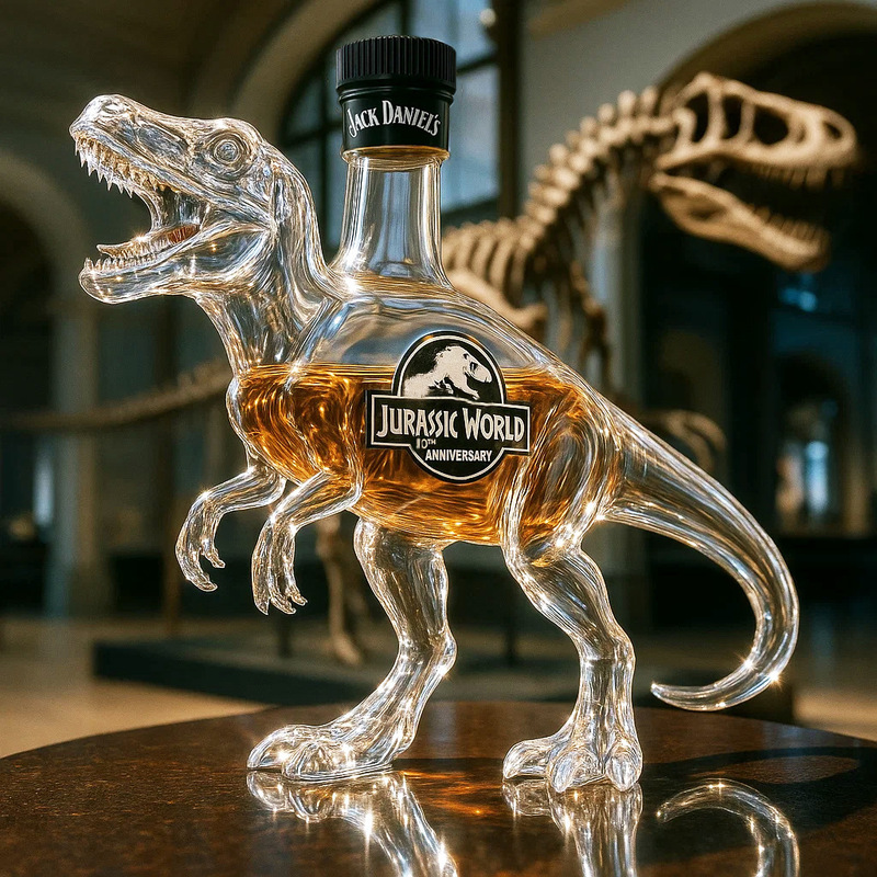 跨境摆件Longhorns Whiskey Bottle侏罗纪世界恐龙酒瓶密封红酒瓶|undefined