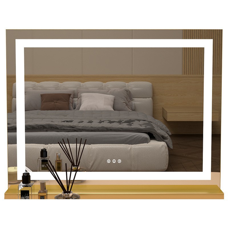 Espejo de escritorio, espejo de tocador, dormitorio doméstico grande, espejo de relleno de escritorio, base de metal, led, estudiantes de pared