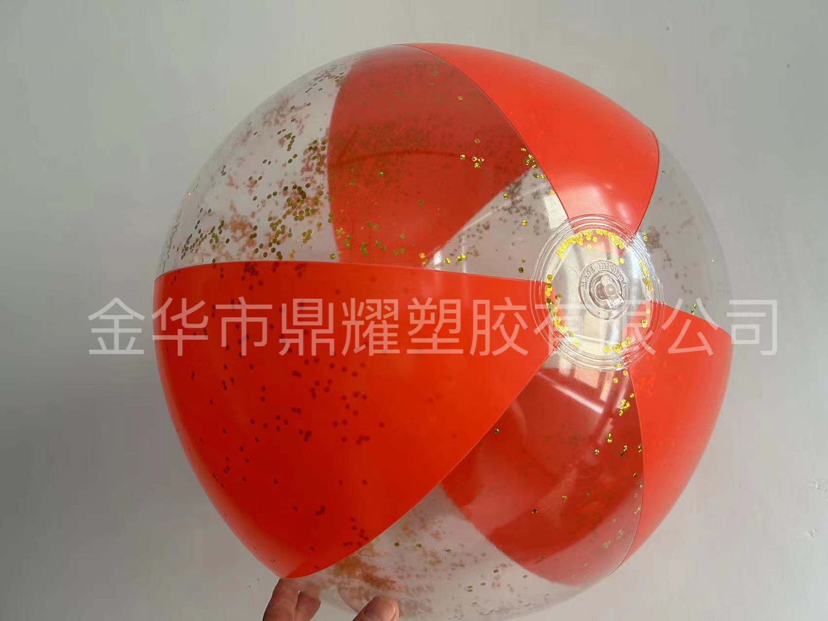 PVC rojo neto transparente jugando en el agua, accesorios de decoración fotográfica, playa al aire libre para niños, bola de lentejuelas inflable Bobo