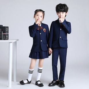 Children's Suit Student School Uniform 2023 New College British Style Suit Boys and Girls Suit Summer Children's School Uniform