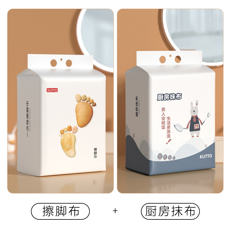 使い捨ての怠惰な足拭きペーパータオル、吊り下げ式、厚みのある家庭用足洗い布、足湯、吸収性足拭き|undefined